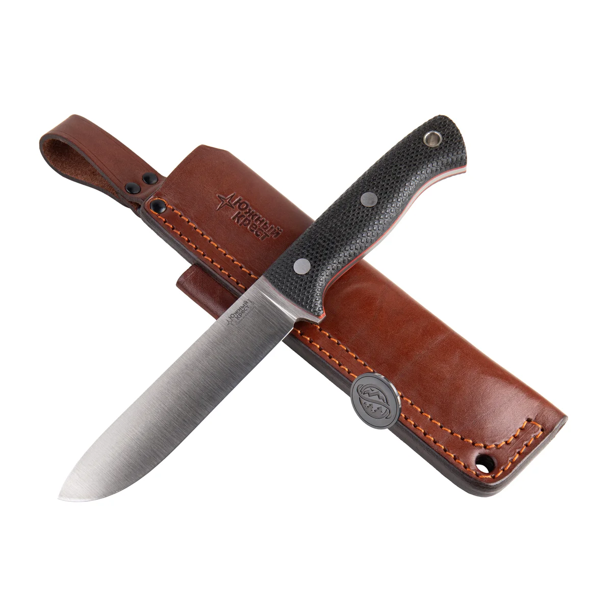 southern cross "cedar l " black handle elmax steel convex