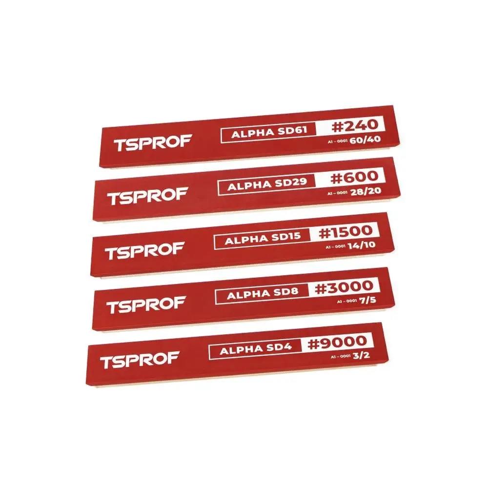 tsprof alpha set of resin diamond sharpening stones, 6", sd61 — sd4, 100 — 9000 mesh grit (5 pcs.)