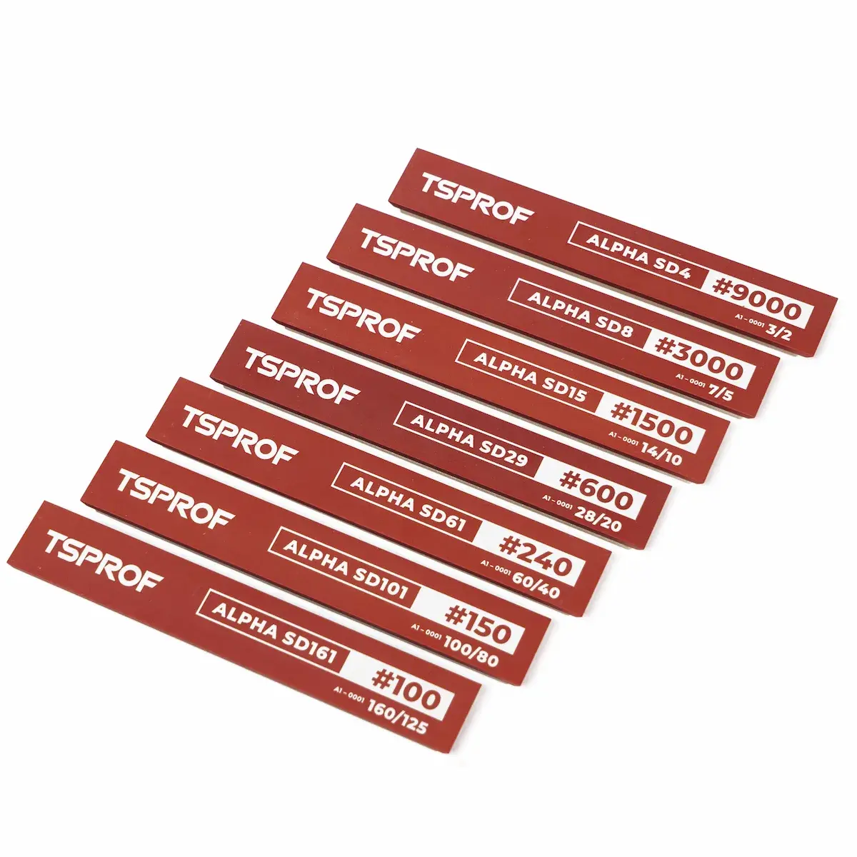 tsprof alpha set of resin diamond sharpening stones, 6", sd161 — sd4, 100 — 9000 mesh grit (7 pcs.)