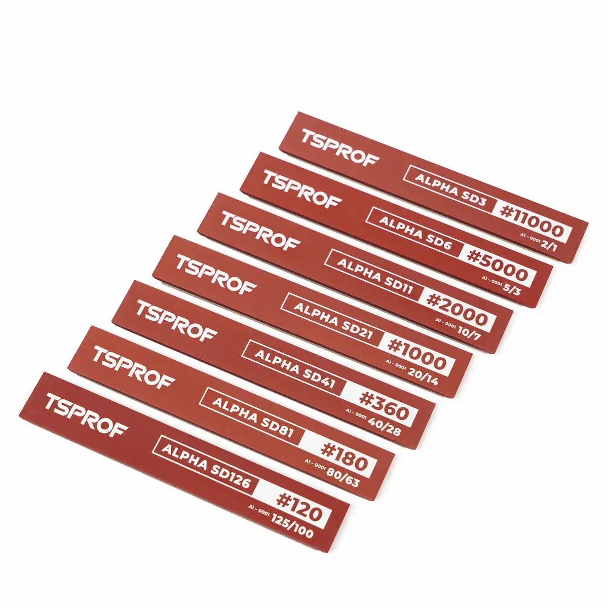 tsprof alpha set of resin diamond sharpening stones, 6", sd126 sd3, 120 — 11000 mesh grit (7 pcs.)