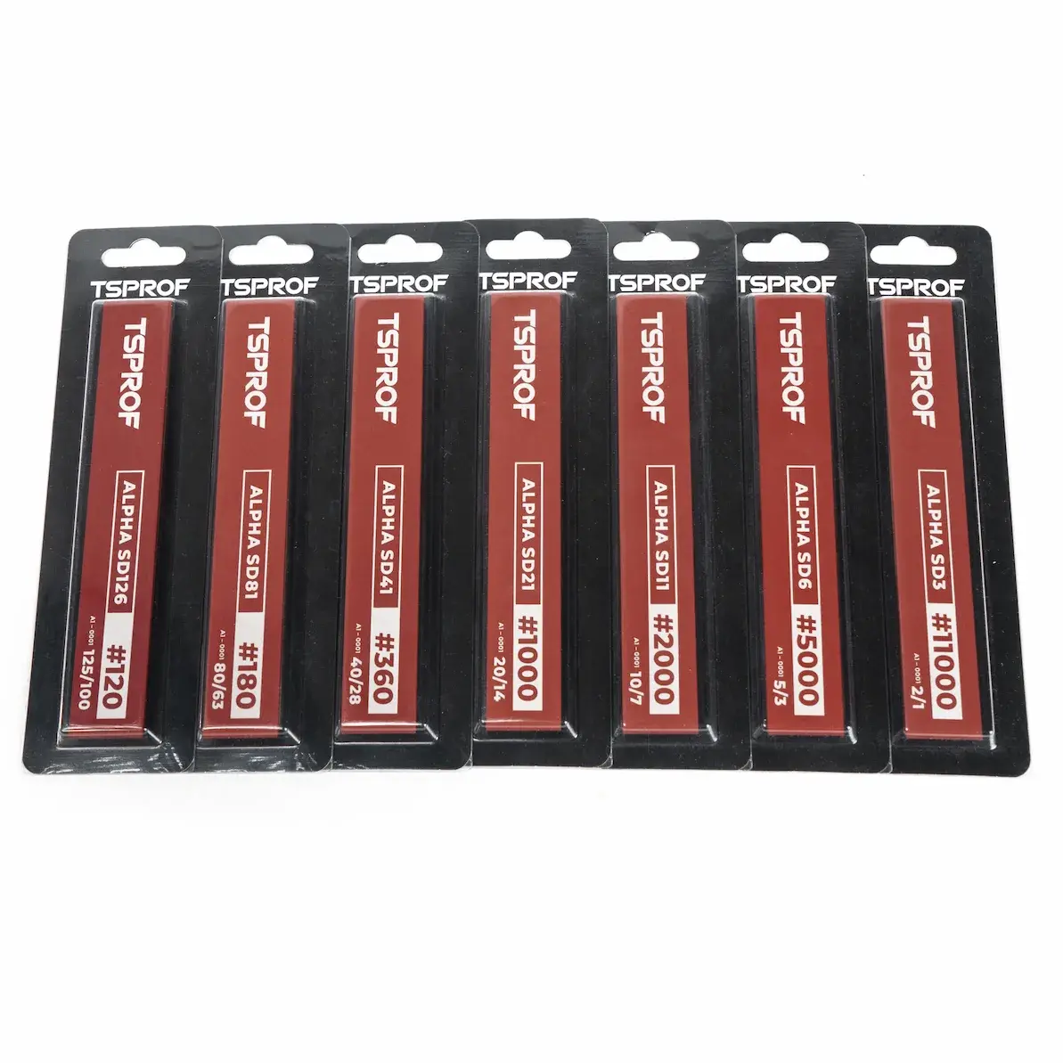 tsprof alpha set of resin diamond sharpening stones, 6", sd126 sd3, 120 — 11000 mesh grit (7 pcs.)