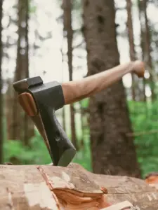 anika “fin hiking” axe with leather steath gallery image